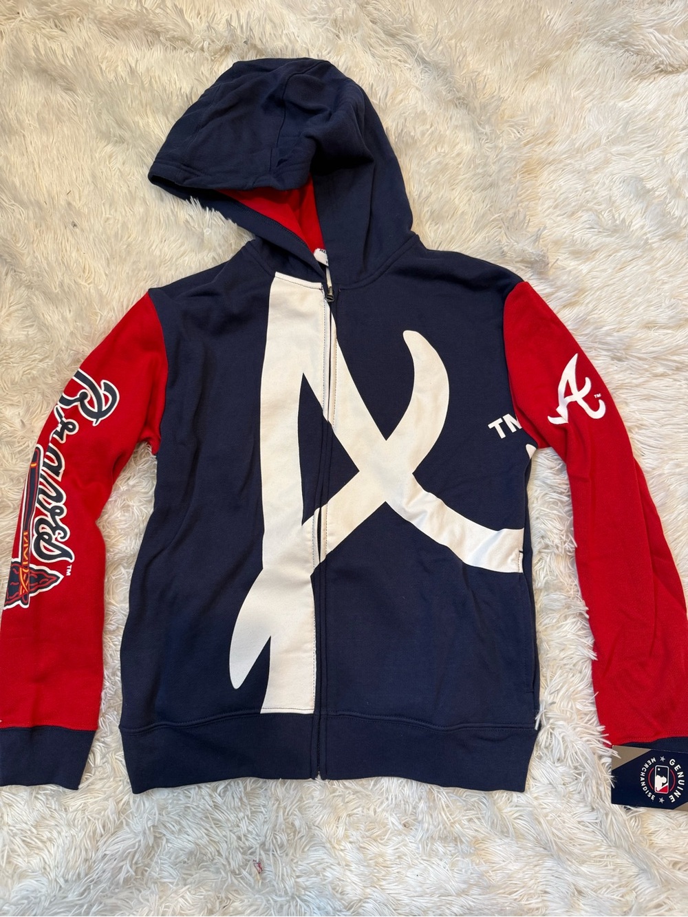MLB Atlanta Braves Navy & Red Full-Zip Hoodie